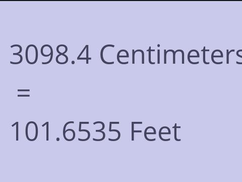 3098.4 CM TO FEET