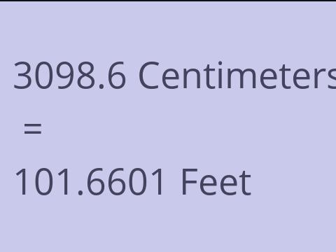 3098.6 CM TO FEET