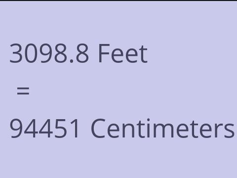 3098.8 FEET TO CM