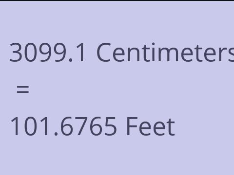 3099.1 CM TO FEET