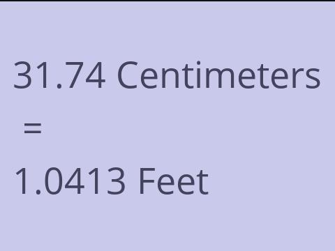 31.74 CM TO FEET