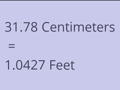 31.78 CM TO FEET