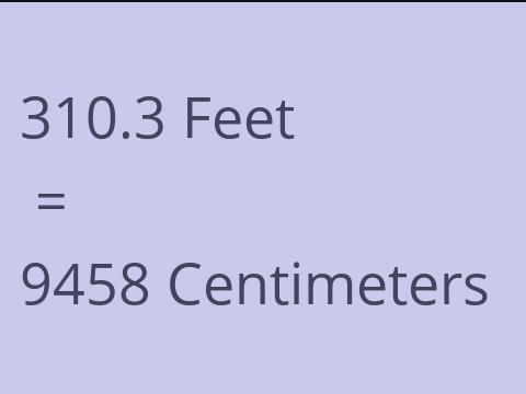 310.3 FEET TO CM