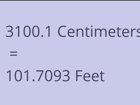 3100.1 CM TO FEET