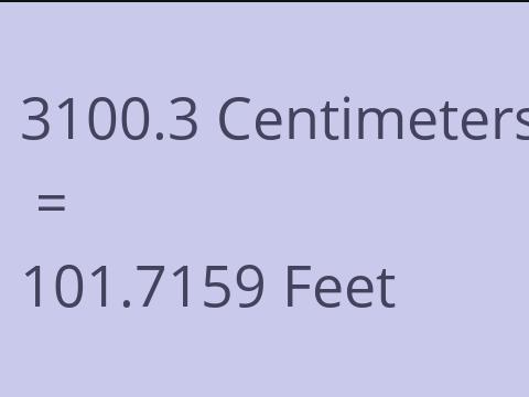 3100.3 CM TO FEET