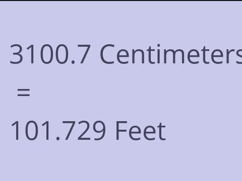 3100.7 CM TO FEET