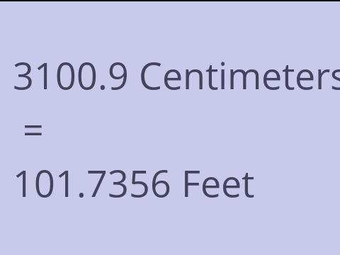 3100.9 CM TO FEET