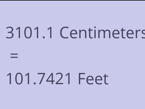3101.1 CM TO FEET