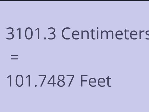 3101.3 CM TO FEET