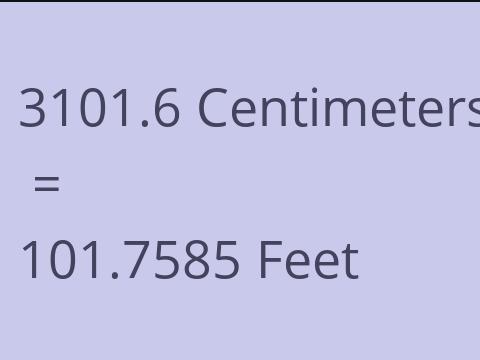 3101.6 CM TO FEET