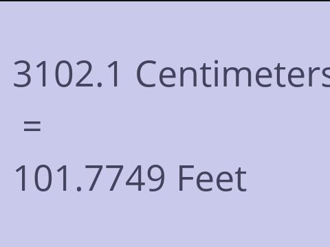 3102.1 CM TO FEET