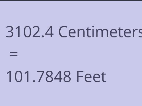 3102.4 CM TO FEET