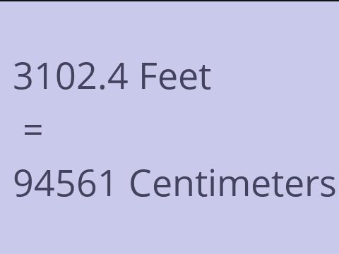3102.4 FEET TO CM