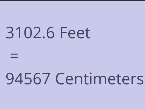 3102.6 FEET TO CM