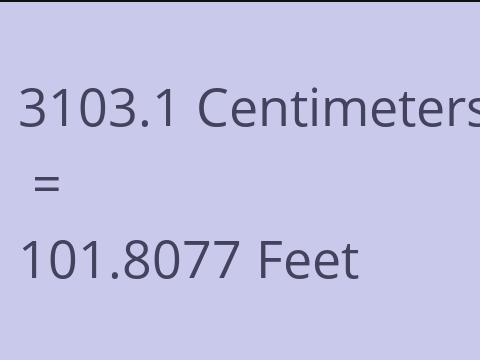 3103.1 CM TO FEET