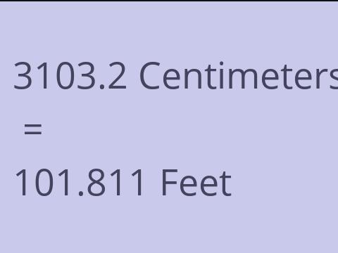 3103.2 CM TO FEET