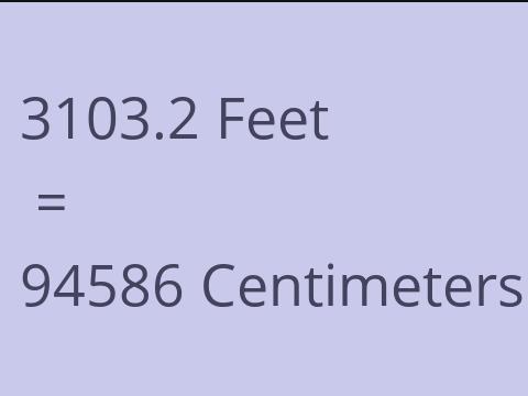 3103.2 FEET TO CM