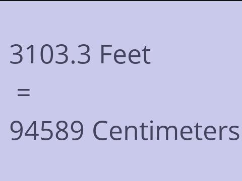 3103.3 FEET TO CM