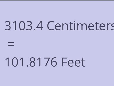 3103.4 CM TO FEET