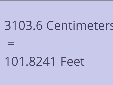 3103.6 CM TO FEET