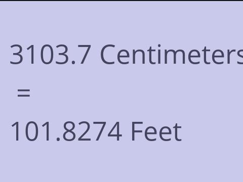 3103.7 CM TO FEET