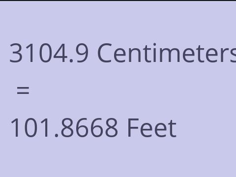 3104.9 CM TO FEET
