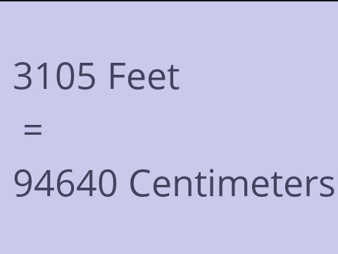 3105 FEET TO CM