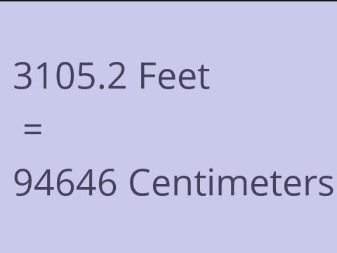 3105.2 FEET TO CM