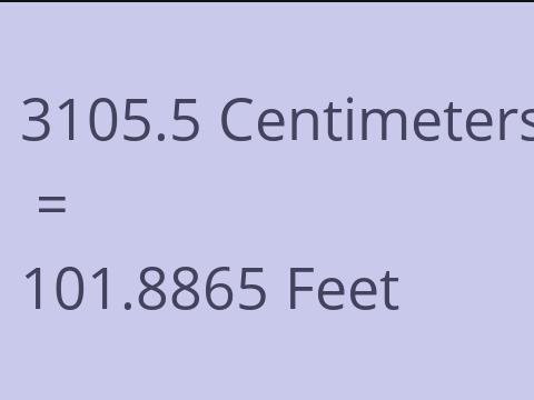 3105.5 CM TO FEET