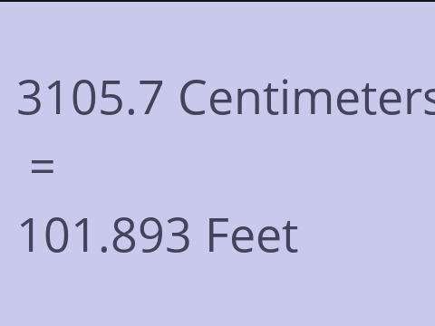 3105.7 CM TO FEET