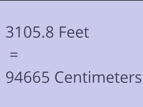 3105.8 FEET TO CM