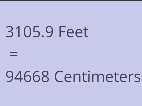 3105.9 FEET TO CM