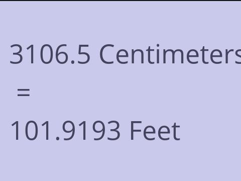 3106.5 CM TO FEET