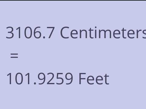 3106.7 CM TO FEET