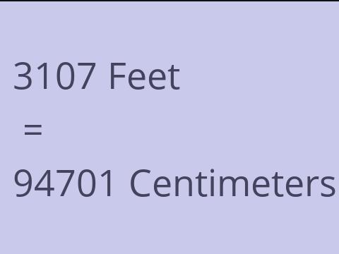 3107 FEET TO CM