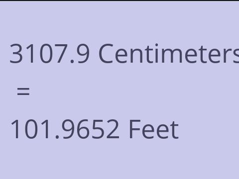 3107.9 CM TO FEET