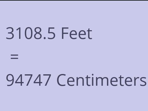 3108.5 FEET TO CM