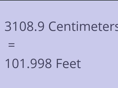 3108.9 CM TO FEET