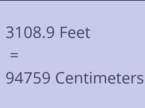 3108.9 FEET TO CM