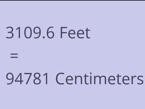 3109.6 FEET TO CM