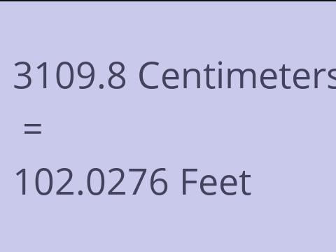 3109.8 CM TO FEET