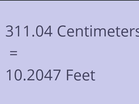 311.04 CM TO FEET