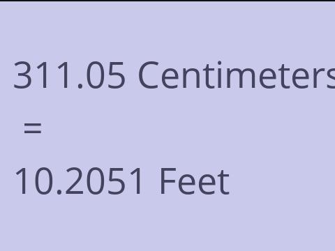 311.05 CM TO FEET