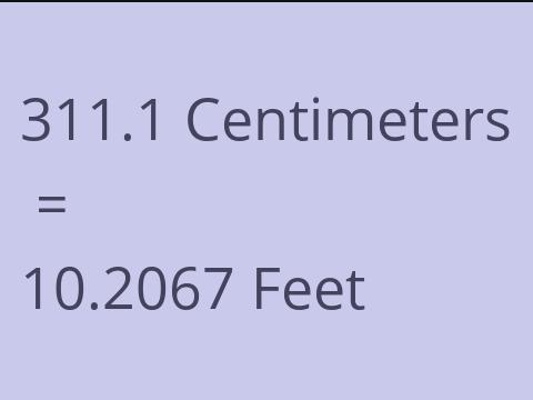 311.1 CM TO FEET