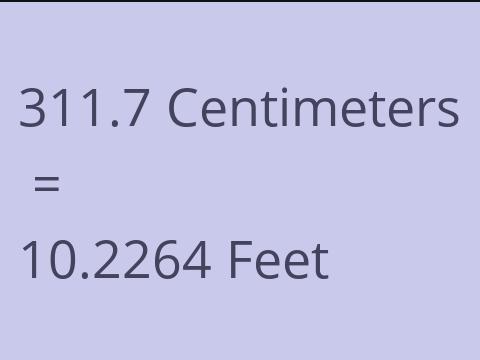 311.7 CM TO FEET