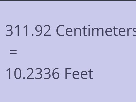 311.92 CM TO FEET