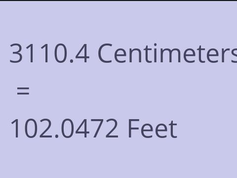 3110.4 CM TO FEET