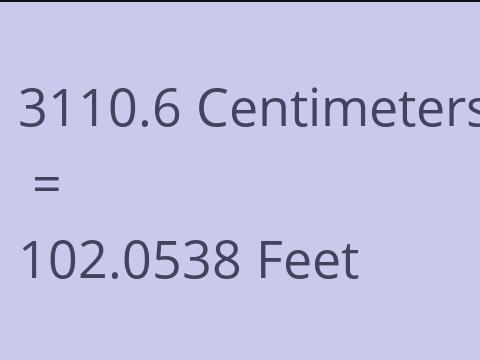 3110.6 CM TO FEET