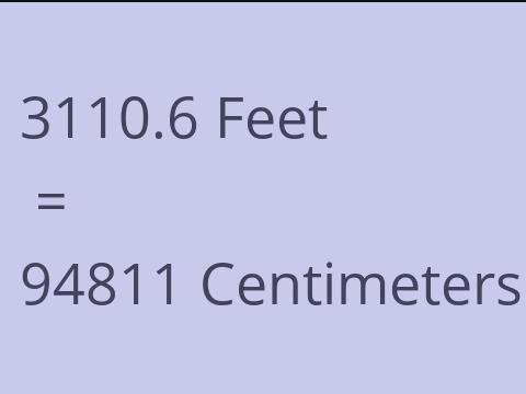 3110.6 FEET TO CM