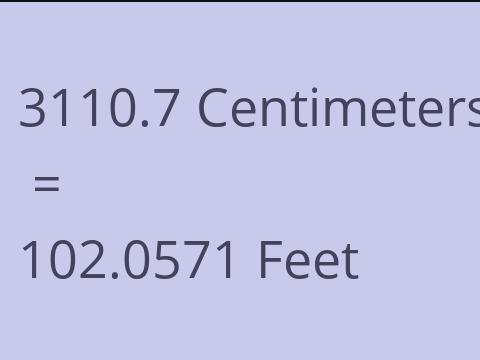 3110.7 CM TO FEET